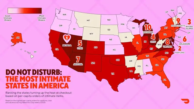 Most Intimate States map