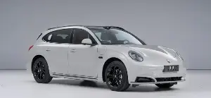 The Chinese car model looks like a hybrid between Volkswagen and Porsche.