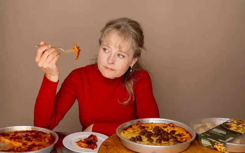 Writer Xanthe Clay with Asda’s pepperoni and meatball pizzagnes - Andrew Crowley