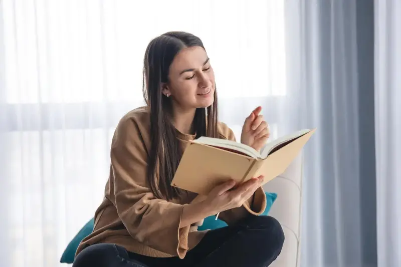 Before bedtime, consider reading instead of doomscrolling. 