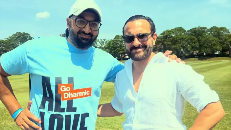 Saif Ali Khan with Monty Panesar.