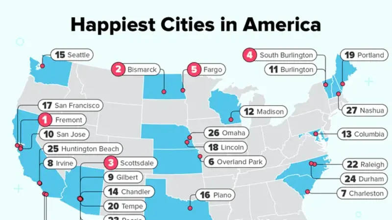 happiest cities in america