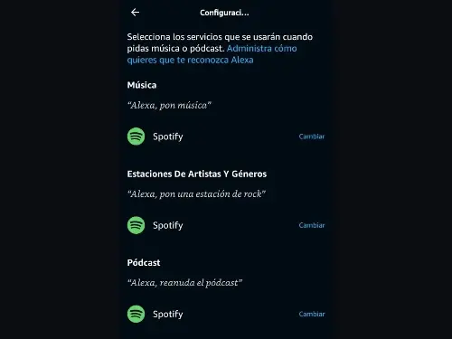 Spotify predeterminado en Alexa. Foto: Especial.