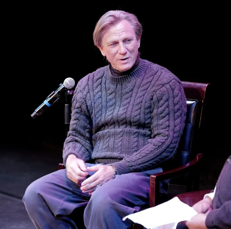Daniel Craig embodied the autumn dad look with a chunky knit turtle-neck during An Evening With Daniel Craig at BAM Howard Gilman Opera House - Craig Barritt/2024 Getty Images