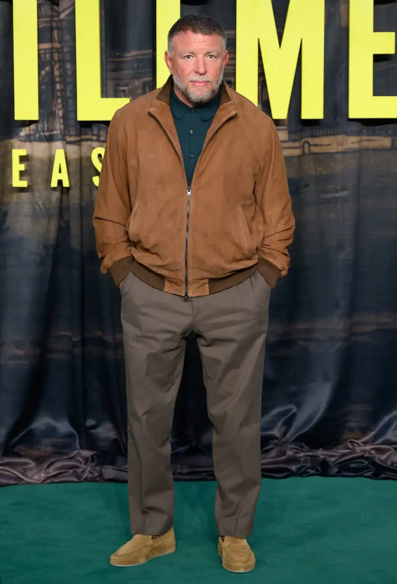Ritchie’s caramel-brown suede bomber stole the spotlight at The Gentlemen premiere - WireImage/Karwai Tang