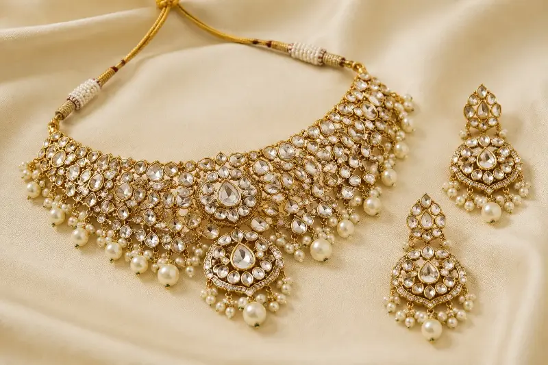 Kundan polki jewellery needs extra diligence during cleaning. 