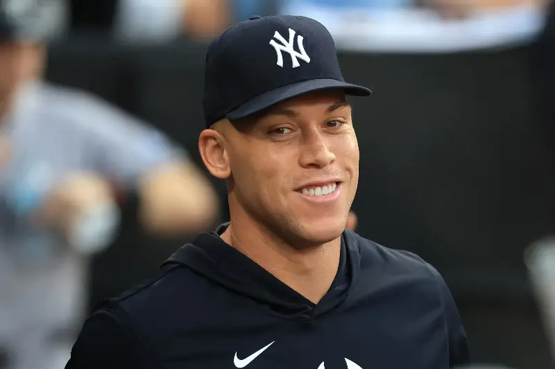 CHICAGO, ILLINOIS - JULY 28: Aaron Judge #99 of the New York Yankees reacts in the game against the Chicago White Sox at Rate Field on July 28, 2026 in Chicago, Illinois. (Photo by Justin Casterline/Getty Images)
