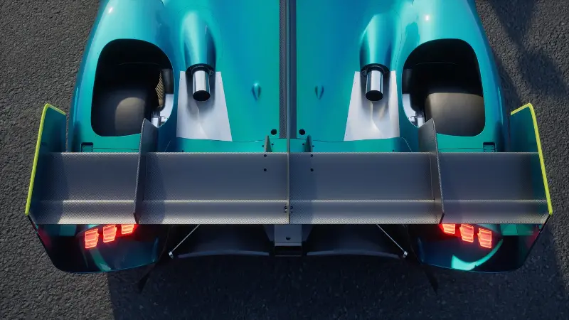 The Aston Martin Valkyrie LM is lifted directly from the race-spec Hypercar 14 Aston Martin Valkyrie LM