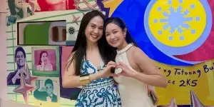 Caprice Cayetano poses for snaps with fellow 'PBB" Big Winner Nene Tamayo