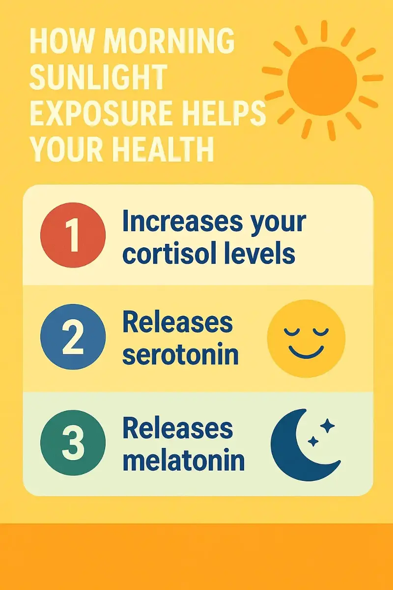 Enough sunlight in the first hour of the day for at least 5 to 10 minutes can change your life. 