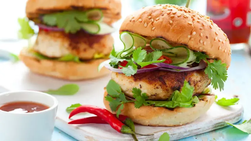 Thai chicken burger