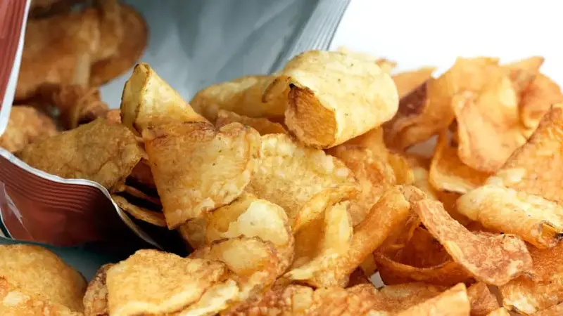 Open bag of chips