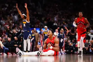 Raptors star goes viral for antics behind reporter's live hit