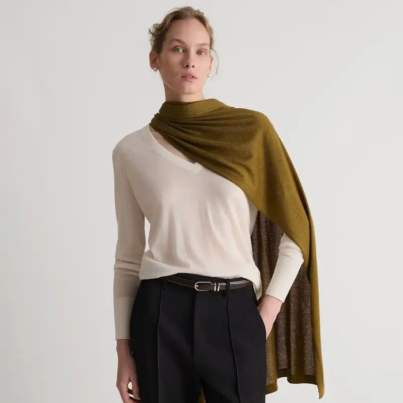 Silk and cashmere blend wrap, £140 (now £112 in the sale), Rise & Fall