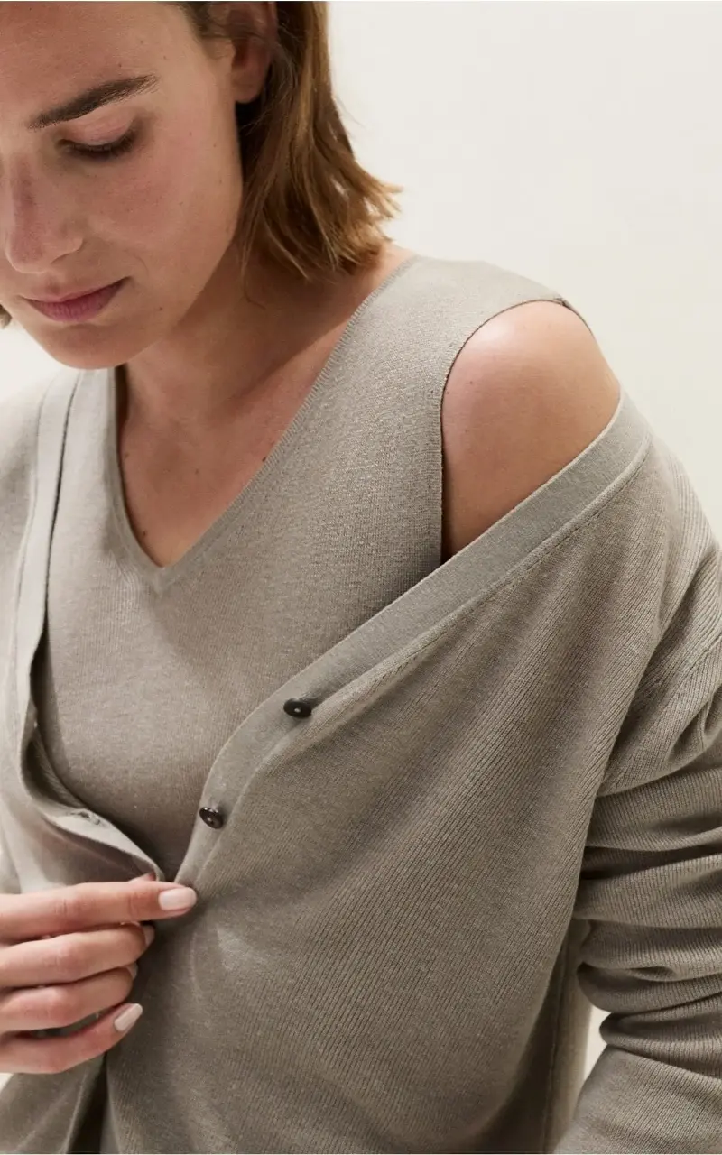Modal blend vest and cardigan set, £145, The White Company