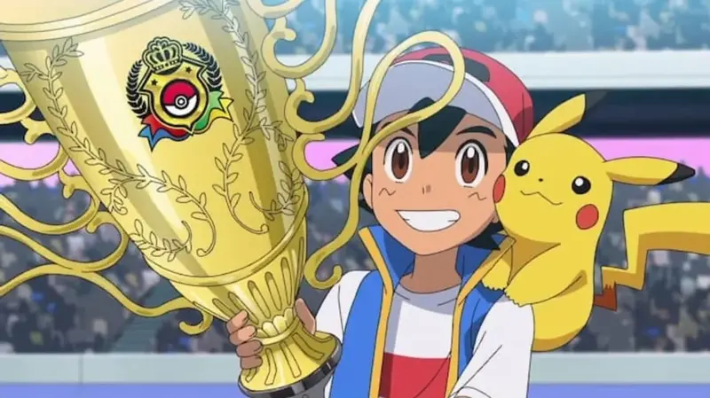 Pokemon Ash y Pikachu Trofeo Serie Mundial de Coronacion