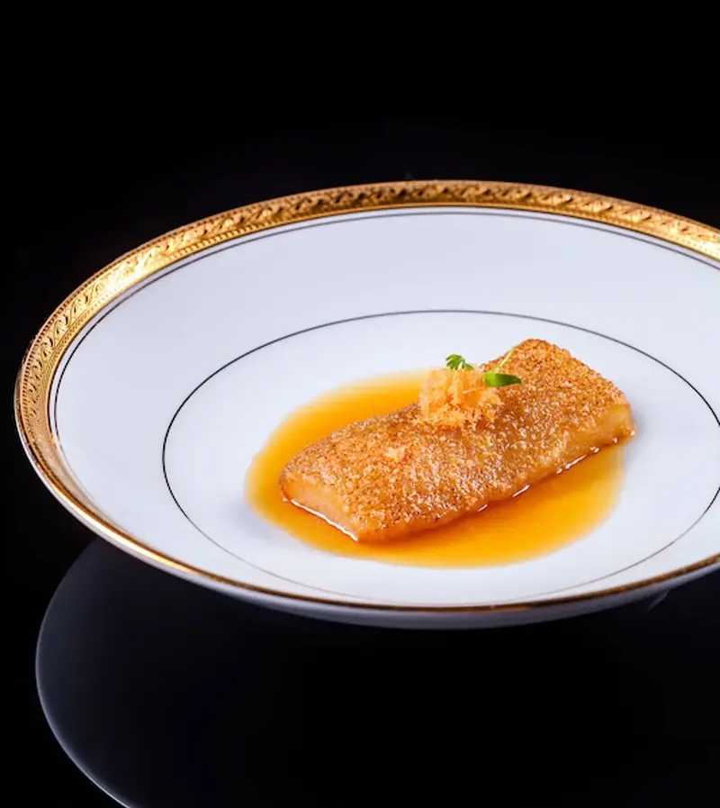 Crispy golden sea cucumber.
