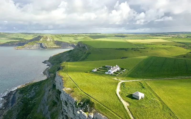 St Aldhelm’s Head combines wild coastal scenery with chalk grassland, limestone cliffs and historic sites - iStockphoto/On The Wing UAV Ltd