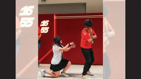 Damini proposed to Dhruv during the Miami Grand Prix.