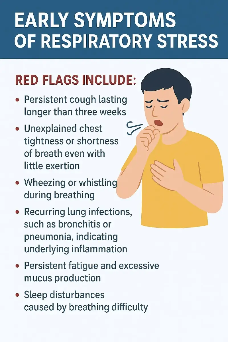 Dr Upadhyay warns that early symptoms of respiratory stress can mimic a common cold, but persist or worsen with pollution exposure. Know the difference. (Made using Grok AI)