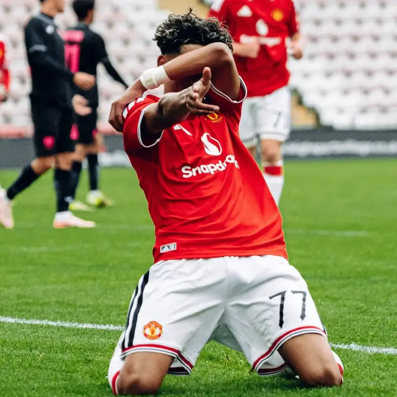 Gabriel scored a hat-trick on his Uefa Youth League debut... and then asked to leave the club - Manchester United via Getty Images/Zohaib Alam