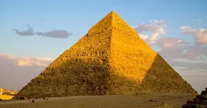 The Great Pyramid looks like it has four flat faces, but each one is subtly dished inwards down the middle, making it secretly eight-sided — a detail so slight it was really only spotted from the air, in a photograph caught at the right angle of sunlight.
