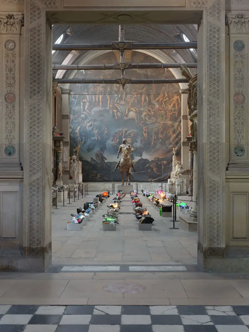 Installation view of Harry Nuriev's Objets Trouvés installation, unveiled last year in Paris's Chapelle des Petits-Augustins as part of the Art Basel Paris calendar. (Image credit: Courtesy of the artist and Galerie Sultana)