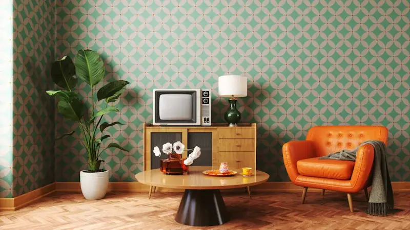1970s Style Retro Home Interior