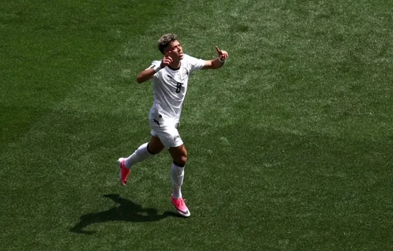 Emam Ashour made his mark by scoring against Belgium at the 2026 World Cup. Photo: Reuters