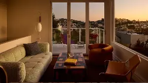 This home showcases bold color choices.