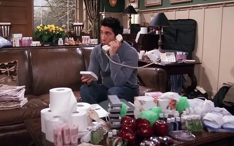 In the TV series Friends, Ross loaded up on hotel amenities he considered ‘fair game’ - NBC Universal
