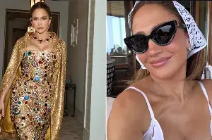 Jennifer Lopez dazzles in bejeweled dress at Italian runway show: "Dolce & Glow"