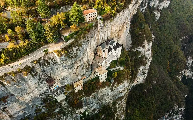 Appearing to float mid-air the Santuario Basilica Madonna della Corona is a magnificent attraction - GETTY