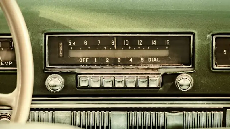 Retro styled image of an old car radio
