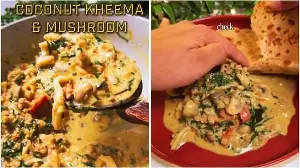 A tropical twist to your weeknight dinner: Try this Sri Lankan-style coconut kheema, mushroom and spinach gravy