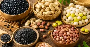 4 common types of beans and seeds used to nourish the kidneys in Traditional Chinese Medicine.