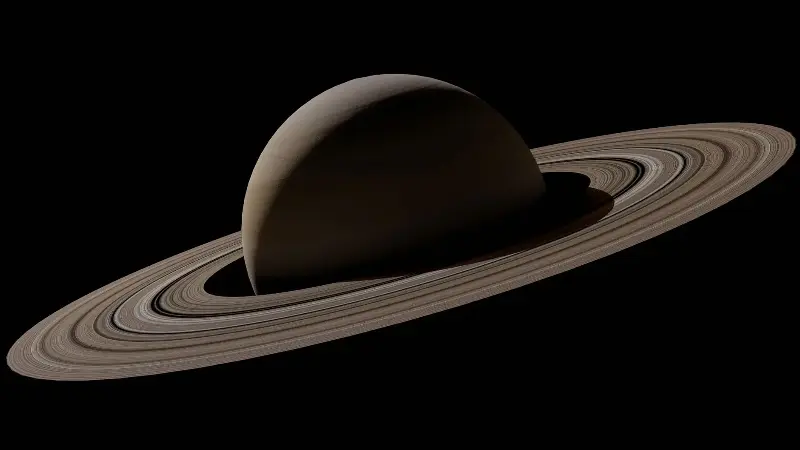 Saturn and its rings against the dark of space, where Cassini orbited for thirteen years.