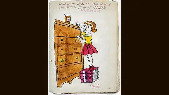 A homemade exercise book belonging to a girl in elementary school in Spain, in the early 1950s. (Museum of Children’s Books)