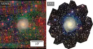 Faint young stars reveal spiral galaxy Messier 74 may be twice as large as thought