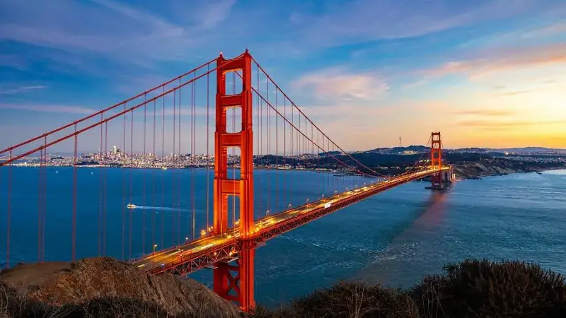 Golden Gate Bridge San Francisco Sunset View