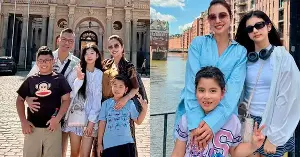 Miss Universe Jennifer Pham and her husband are taking their children on a summer vacation in Europe.