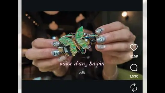 A hairpin that records your voice and turns it into diary notes? Yes please. (INSTAGRAM/ @UX_DENIZA)