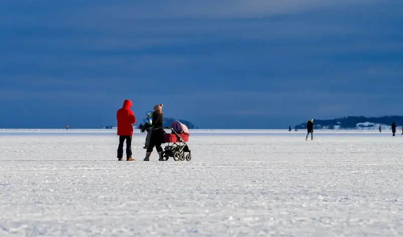 Finnish baby pram snow