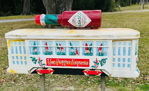The Tabasco Factory campus in Avery Island is replete with chilli-related artwork. (Photo: Preeti Verma Lal)