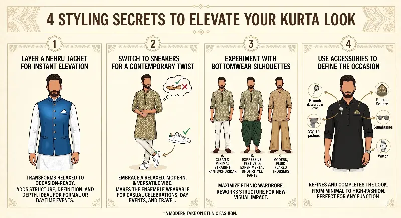 Check out this guide which covers all the sartorial essentials regarding ethnic menswear. 