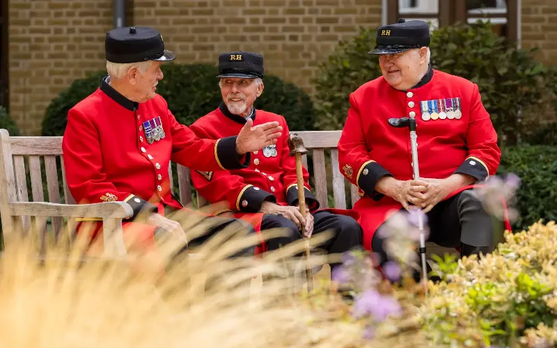Chelsea Pensioners Ron, Allen and David enjoying the space - Andrew Crowley