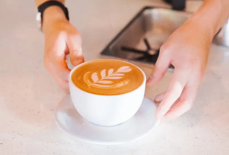 Latte prepared at Zoka Coffee Company.