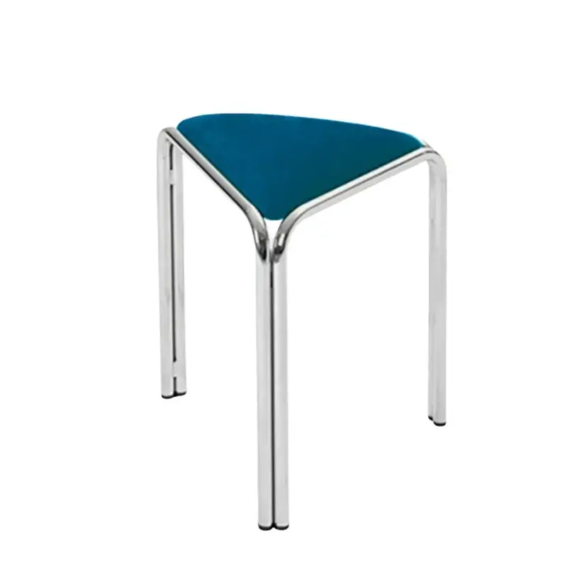 Contemporary Creative Flannelette Stainless Steel Stackable Triangle Low Stool Backless Armless For Living Room
