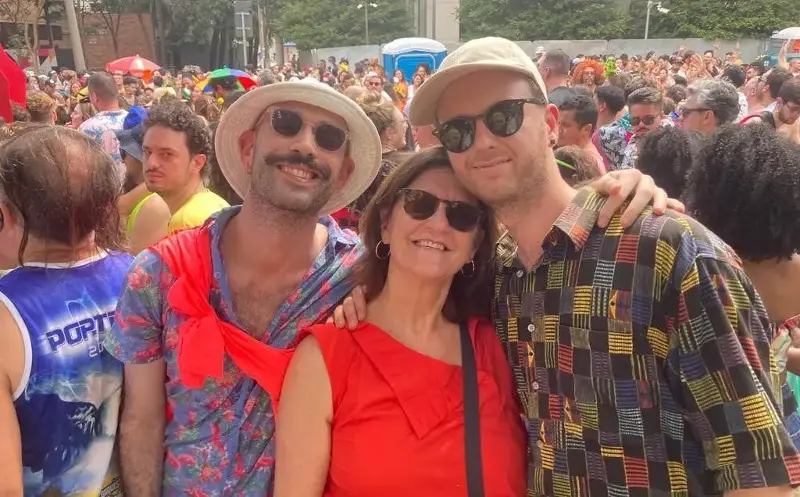 Tomé Morrissy-Swan with his mother and friend Josh at carnival - Tomé Morrissy-Swan