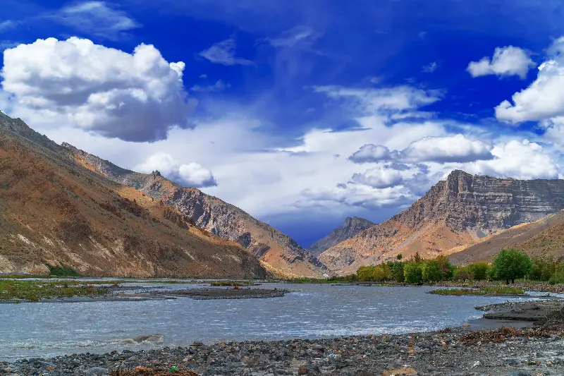 Camp amidst rugged mountains and serene valleys in Spiti Valley.